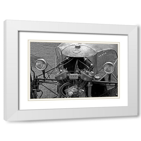 ENGINE IN BLACK AND WHITE I White Modern Wood Framed Art Print with Double Matting by Fossey, George