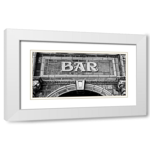 BAR IN BLACK AND WHITE White Modern Wood Framed Art Print with Double Matting by Fossey, George
