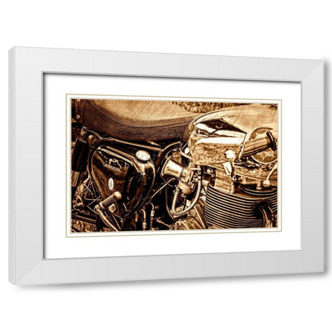 OLD BIKE White Modern Wood Framed Art Print with Double Matting by Fossey, George