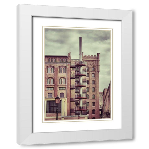 FORGOTTEN INDUSTRIES I White Modern Wood Framed Art Print with Double Matting by Carlier, Dick