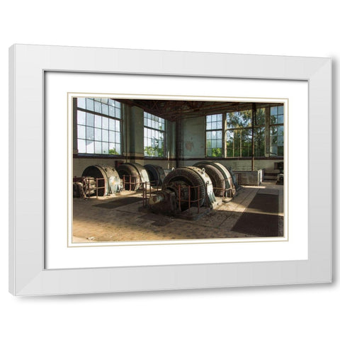 FORGOTTEN INDUSTRIES IV White Modern Wood Framed Art Print with Double Matting by Carlier, Dick