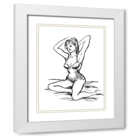 Lilly White Modern Wood Framed Art Print with Double Matting by Holzner, Renate