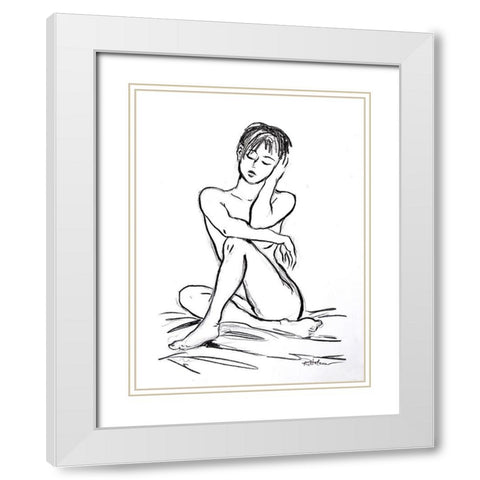 Sunny White Modern Wood Framed Art Print with Double Matting by Holzner, Renate