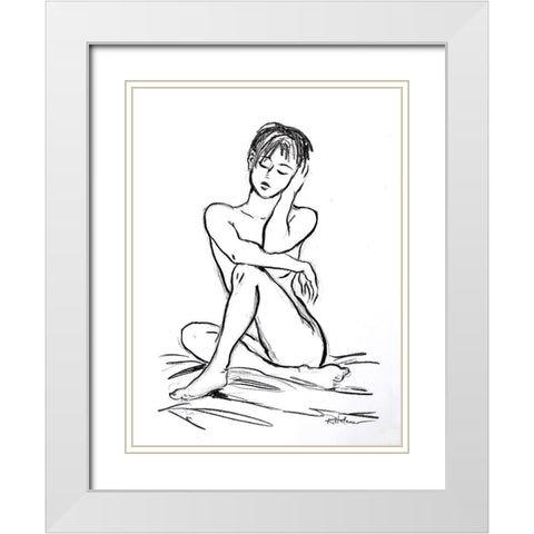 Sunny White Modern Wood Framed Art Print with Double Matting by Holzner, Renate