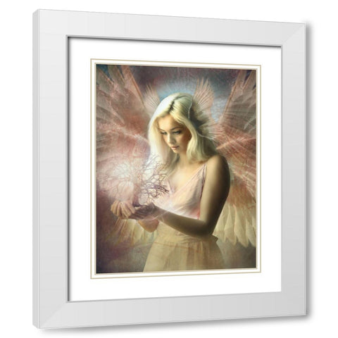 Angel JehoÃ«l White Modern Wood Framed Art Print with Double Matting by Babette