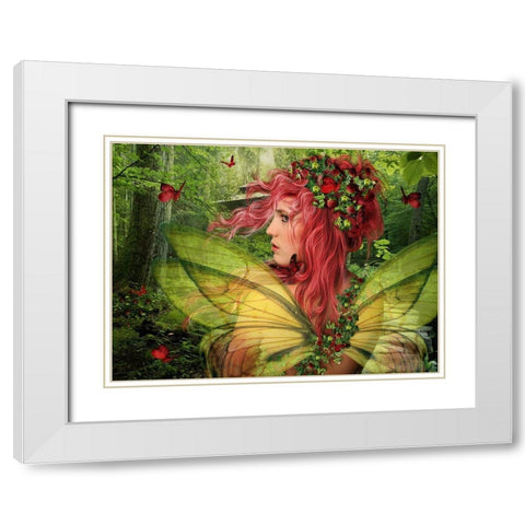 Wild Strawberry White Modern Wood Framed Art Print with Double Matting by Babette