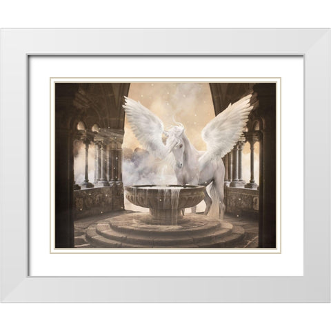 The Unicorn from Heaven White Modern Wood Framed Art Print with Double Matting by Babette