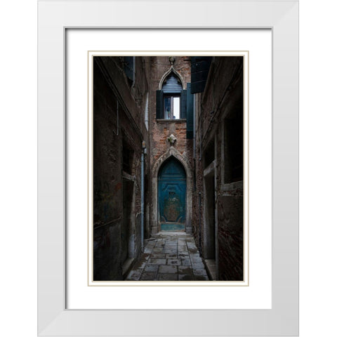 Bleu Door White Modern Wood Framed Art Print with Double Matting by Carlier, Dick