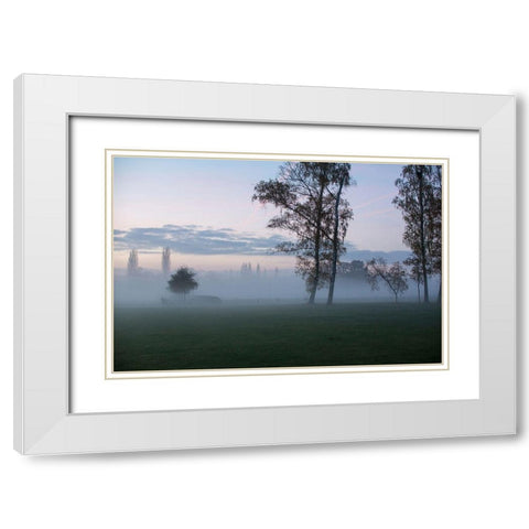 Foggy Morning I White Modern Wood Framed Art Print with Double Matting by Carlier, Dick