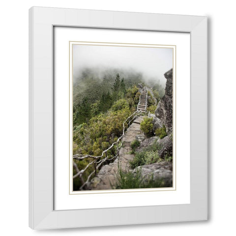 Bridge To The Clouds White Modern Wood Framed Art Print with Double Matting by Carlier, Dick