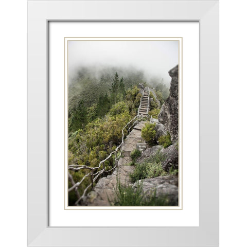 Bridge To The Clouds White Modern Wood Framed Art Print with Double Matting by Carlier, Dick