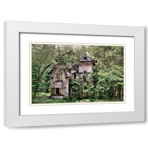 Old House In Green White Modern Wood Framed Art Print with Double Matting by Carlier, Dick