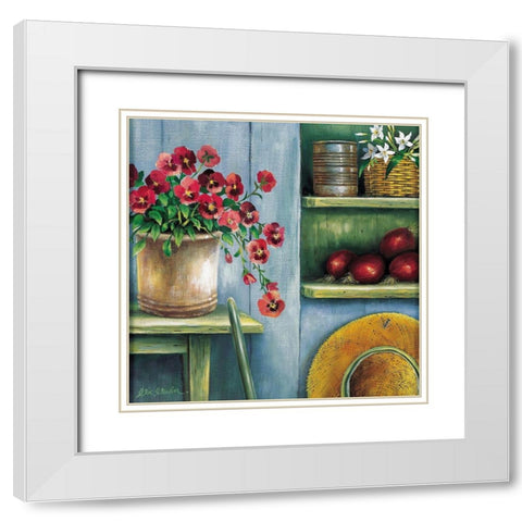Garden Expression II White Modern Wood Framed Art Print with Double Matting by Erwin, Eric