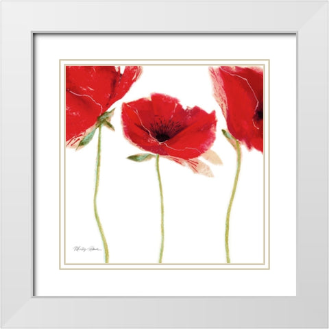 Flamenco Poppy White Modern Wood Framed Art Print with Double Matting by Robertson, Marilyn