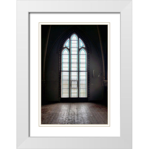 Noble Window II White Modern Wood Framed Art Print with Double Matting by Carlier, Dick
