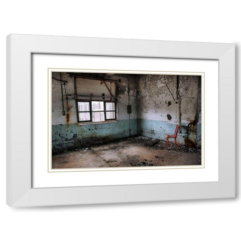 Deserted Room White Modern Wood Framed Art Print with Double Matting by Carlier, Dick