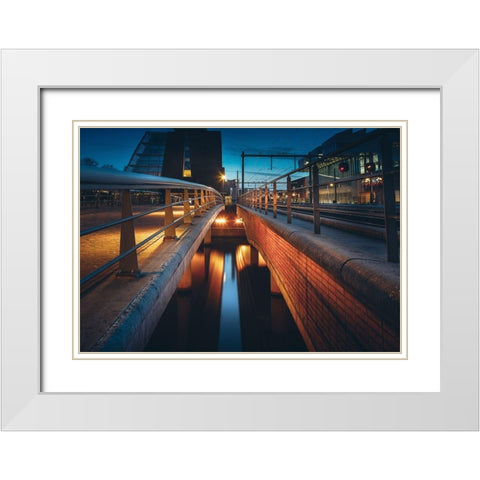 Trainstation White Modern Wood Framed Art Print with Double Matting by van Gog, Henk