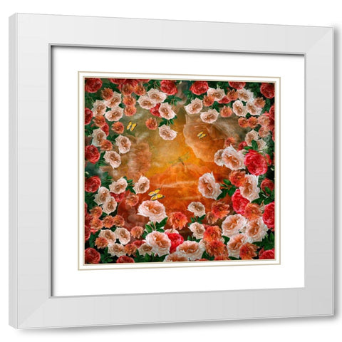 Love Roses White Modern Wood Framed Art Print with Double Matting by van Gog, Henk