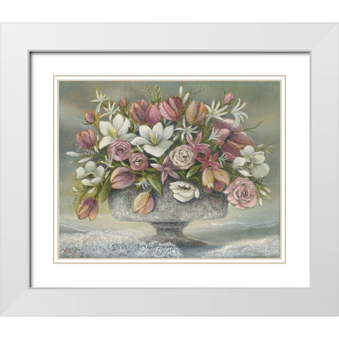Lace White Modern Wood Framed Art Print with Double Matting by Withaar, Rian