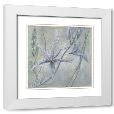 Blue White Modern Wood Framed Art Print with Double Matting by Withaar, Rian