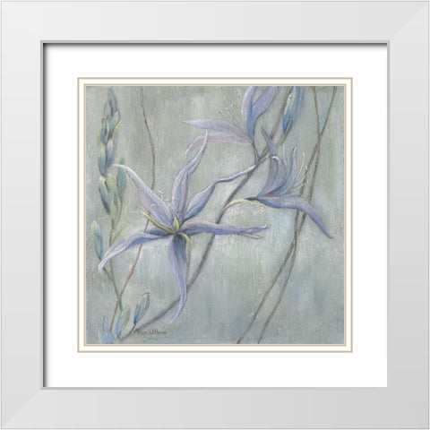 Blue White Modern Wood Framed Art Print with Double Matting by Withaar, Rian