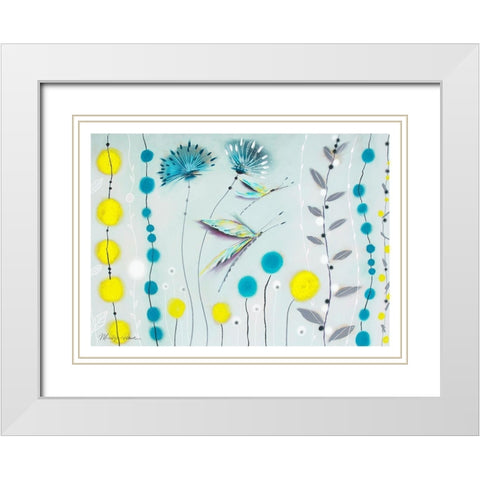 Mimosa I White Modern Wood Framed Art Print with Double Matting by Robertson, Marilyn