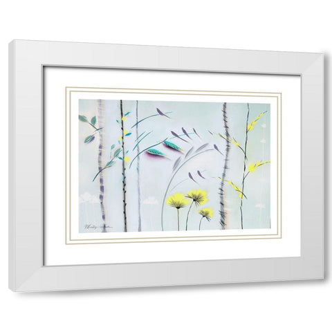 Mimosa II White Modern Wood Framed Art Print with Double Matting by Robertson, Marilyn