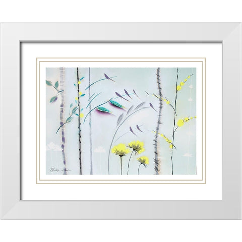Mimosa II White Modern Wood Framed Art Print with Double Matting by Robertson, Marilyn