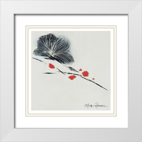 Black Orchid I White Modern Wood Framed Art Print with Double Matting by Robertson, Marilyn