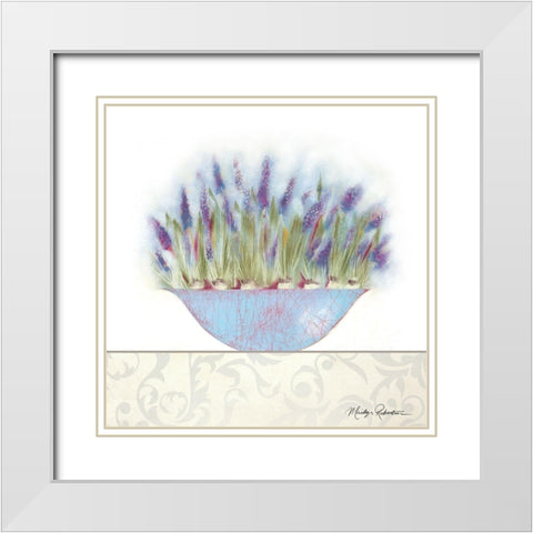 Grape Hyacinth White Modern Wood Framed Art Print with Double Matting by Robertson, Marilyn