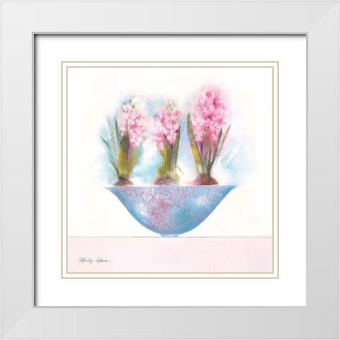 Hyacinths White Modern Wood Framed Art Print with Double Matting by Robertson, Marilyn