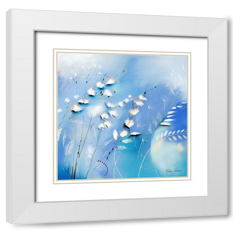 Blue White Modern Wood Framed Art Print with Double Matting by Robertson, Marilyn