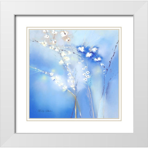 Blue Beyond White Modern Wood Framed Art Print with Double Matting by Robertson, Marilyn