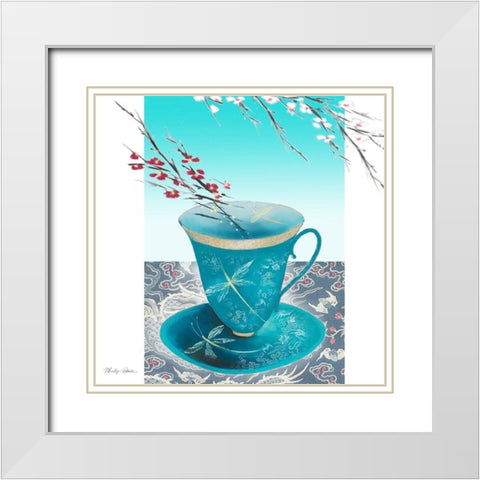Dragon Fly White Modern Wood Framed Art Print with Double Matting by Robertson, Marilyn