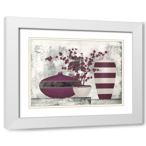 VIolet And Silver White Modern Wood Framed Art Print with Double Matting by Sedalia, David