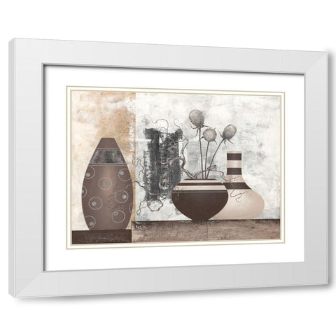 Brown And Silver White Modern Wood Framed Art Print with Double Matting by Sedalia, David