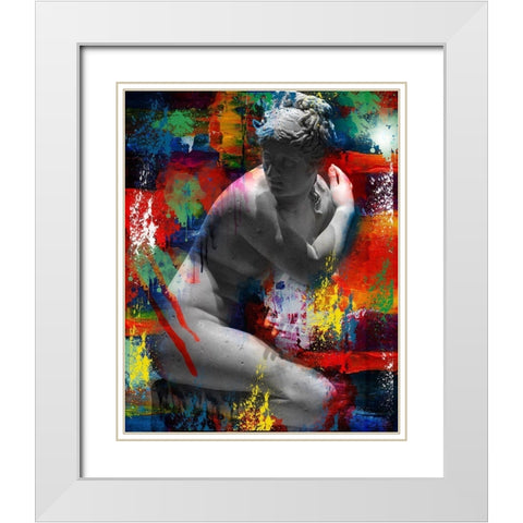 Hidden Faces 2 White Modern Wood Framed Art Print with Double Matting by van Gog, Henk