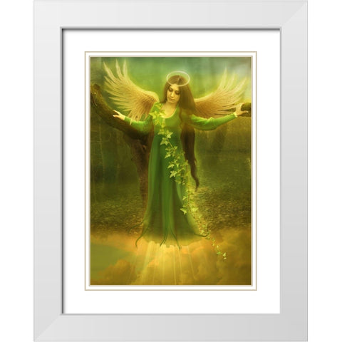 Angel Chamuel White Modern Wood Framed Art Print with Double Matting by Babette