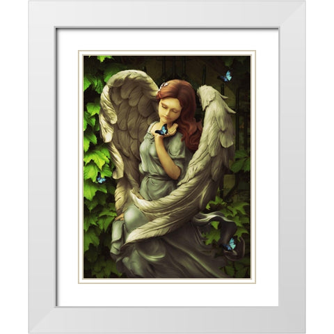 Angel Oriphiel White Modern Wood Framed Art Print with Double Matting by Babette