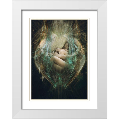 Angel Raguel White Modern Wood Framed Art Print with Double Matting by Babette