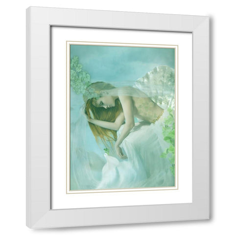 Aphrodite White Modern Wood Framed Art Print with Double Matting by Babette