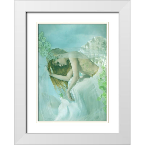 Aphrodite White Modern Wood Framed Art Print with Double Matting by Babette