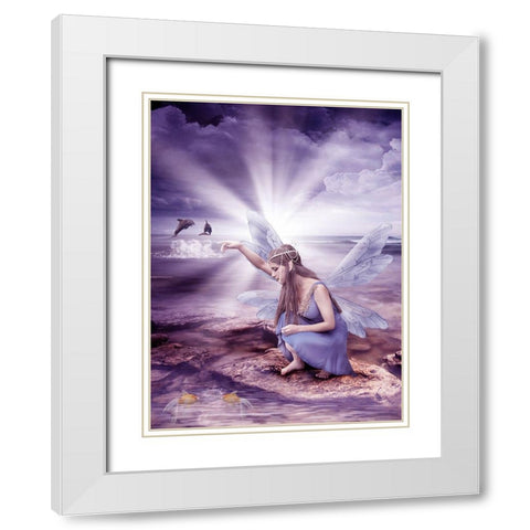 Fairy 4 White Modern Wood Framed Art Print with Double Matting by Babette