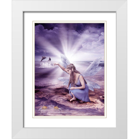 Fairy 4 White Modern Wood Framed Art Print with Double Matting by Babette