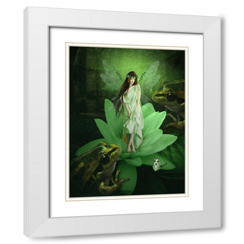 Fairy 46 White Modern Wood Framed Art Print with Double Matting by Babette