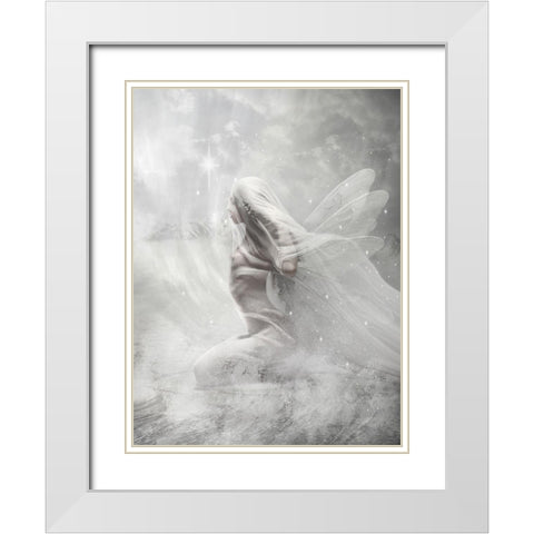 Fairy 47 White Modern Wood Framed Art Print with Double Matting by Babette