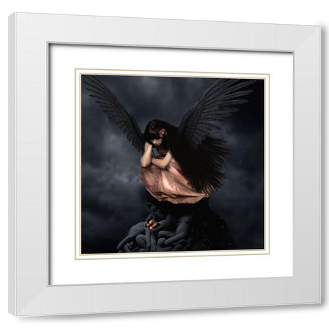 Rising White Modern Wood Framed Art Print with Double Matting by Babette