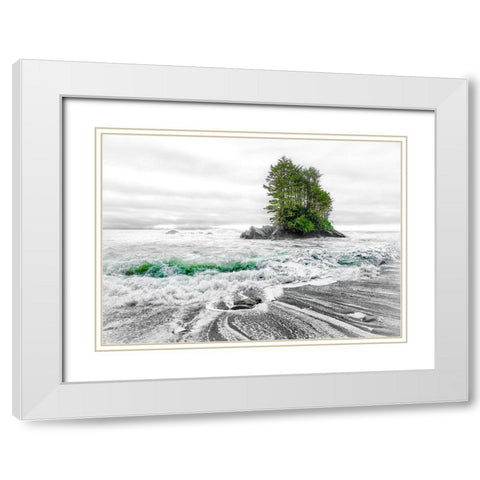 Waterworld White Modern Wood Framed Art Print with Double Matting by Kostka, Vladimir