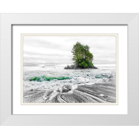 Waterworld White Modern Wood Framed Art Print with Double Matting by Kostka, Vladimir