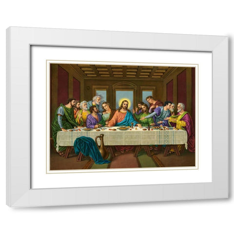 HL. ABENDMAHL White Modern Wood Framed Art Print with Double Matting by Anonymous